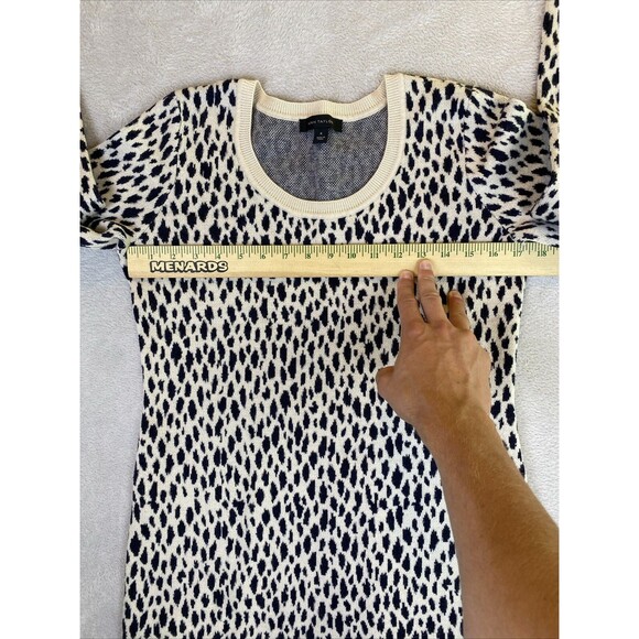 Ann Taylor Sweater Dress Women's Medium Wool Blend Animal Print Long Sleeve - Picture 5 of 8